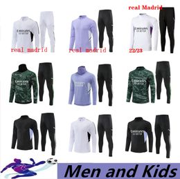 2022 2023 Madrids TRACKSUIT set TRAINING suit 22/23 benzema VINI JR. men and kids half zipper football tracksuit chandal futbol survetement