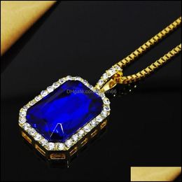 Pendant Necklaces Bling Hip Hop Jewellery Necklace Rock Rap Chain Iced Out Mens Drop Delivery Pendants Dhxo0