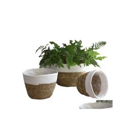 Planters Pots Creative Nordic St Storage Baskets Rattan Floor Flowers Pot Crafts Decoration Garden Home Living Room Bedroom Shop F Otzoz