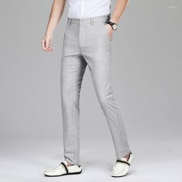 Men's Suits Summer Men Suit Pants 2023 Mens Thin Linen Dress Male Straight Business Office Trousers Man Formal Classic Pantalon Hombre