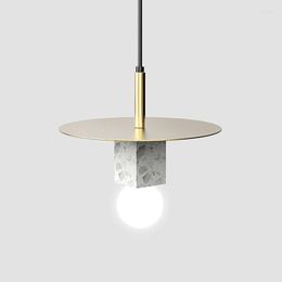 Pendant Lamps Modern Lights Lamp Marble Gold Hanging For Dining Room Bedside Suspension Design Nordic Luminaire Lighting