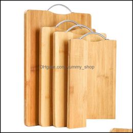 Chopping Blocks Carbonized Bamboo Chop Kitchen Fruit Board Large Thickened Household Cutting Boards Drop Delivery Home Garden Dining Otsef