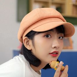 Berets Artist Painter Beret Hat Sboy Flat Solid Colour Outdoor Leisure Octagonal Classic Autumn Spring Winter