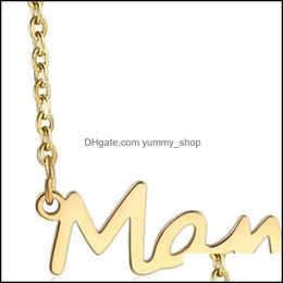 Pendant Necklaces Stainless Steel Letter Necklace Mothers Love Sier Gold Rose Colours Jewellery Best For Moms Day 427 Q2 Drop Delivery P Dhm7Q