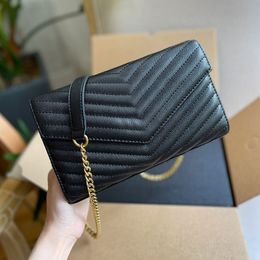 Woc Envelope Crossbody Bag Wholesale Handbags Purse Hand Wallets Genuine Leather Fashion Letters Removable Chain Zip Pocket Lady Flap Shoulder Bags