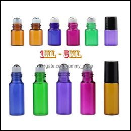 Packing Bottles Amber Glass Liquid Reagent Roll On Ball Bottle Eye Dropper Aromatherapy Essential Oil Pers 1Ml 2Ml L 5Ml Drop Delive Otkdj