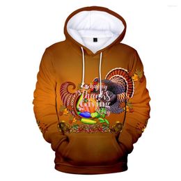 Men's Hoodies Hara Thanksgiving Day 3D Men/women/s / Sweatshirt Juku Dress Long Sleeve Hooded