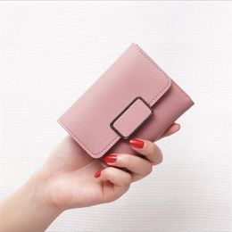 The First Layer of Cowhide Women Mini Wallet Rfid Blocking Credit Card Wallets for Men Short Purse with Coin Pocket Real Leather259F