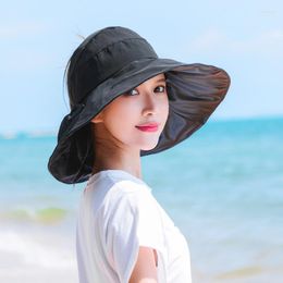 Wide Brim Hats Summer For Women Foldable Sun Hat Suncreen Floppy UV Protection Female Outdoor Casual Large Hiking Visor