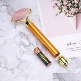 Face Massager Dropshipp Halloween Promotion 24K Golden Jade Beauty Bar Vibrators Lifting Slimming Helper Electric Roller Mas Stick D Dhrxk