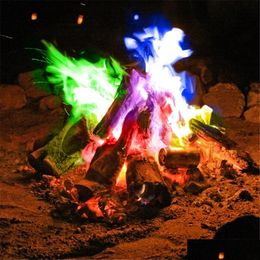 Decorative Objects Figurines Mystical Fire Magic Tricks Colour Flames Powder Bonfire Sachets Fireplace Pit Patio Toy Magician Pyrot Dhauu