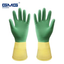 Female Waterproof Rubber Latex Dishwashing Gloves Kitchen Durable Cleaning Housework Tools Plus Velvet