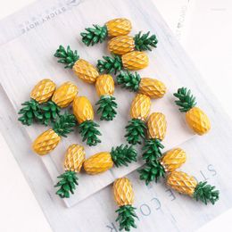 Pendant Necklaces 40PCS/Lot 22 19MM 3D Enamel Alloy Fruit Pinapple Charms Fit Bracelet Necklace Keyring Earring Handbag DIY