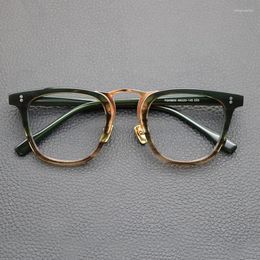 Sunglasses Frames Japanese Vintage Glasses Frame Brand Design High Quality Titanium Square Male's Eyeglasses Prescription