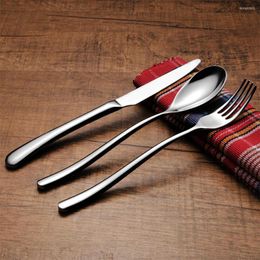 Dinnerware Sets Western Tableware Stainless Steel Steak Knife Fork Spoon French Moonlight Thickened El Restaurant Supplies Three-piece Set