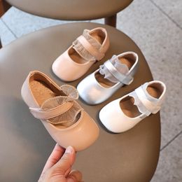 Flat Shoes Autumn 2023 Korean Baby And Toddler Soft Sole Little Girl Lace Square Princess Leather Kids White Dress 1-8y