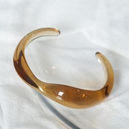 Bangle 2023 Vintage Transparent Geometric Wave Irregular Resin Acrylic For Women Girls Jewellery Gifts