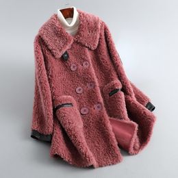Women's Fur Faux Winter 100 Real Sheep Shearling Coat Women Autumn 2023 Coats Female Wool Jacket Korean Style Jaqueta Feminina Gxy183 230111
