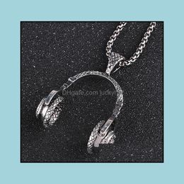 Pendant Necklaces Music Headset Long Necklace Hip Women Accessories Headphones Drop Delivery Jewelry Pendants Dh2P8