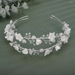 Headpieces Silver Luxury Flower Crystal Bridal Crown Diamonds Women Handmade Wedding Hair Accessories Bride Party Headband Headpiece Tiaras