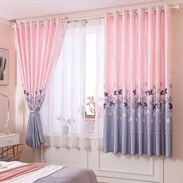 Curtain 1pcs Printed Finished Shading Bedroom Bay Window Fabric Door Household Partition Top F8325