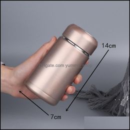 Water Bottles New350Ml Mini Travel Drink Bottle Cute Coffee Vacuum Flasks Thermos Stainless Steel Thermoses Cups And Mugs Rrd12490 D Otyn2