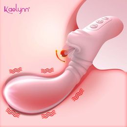 Beauty Items 2 in 1 Dildo sexy toys 6 Speed G Spot Vibrator for Women Rabbit Licking Clitoris Stimulation Massage Female Masturbator