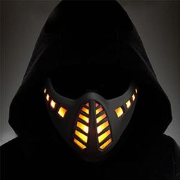 Party Masks Cyberpunk LED Lighted Half Face Tactical For Festive Cosplay Halloween Costume Makeup Carnival 230113
