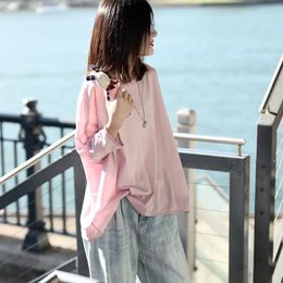 Women's Blouses & Shirts MICOCO C1067 Artistic Large Round Collar Half Sleeve Chiffon Solid Colour Loose Pullover Shirt