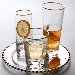 Dinnerware Sets Wine Cup Golden Edge Glass Juice High Quality Lucid Crystal Red Big Capacity Six Different Sizes Tableware Drink Ware