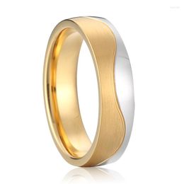 Wedding Rings Wholesale Western Bicolor Band Mens For Male Love Fashion Jewelry Stainless Steel Ring Anniversary Man Gift