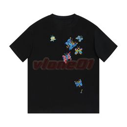 Men Womens Casual T Shirt Designer Mens Fashion Butterfly Embroidery T Shirts Couples Street Summer Tees Size XS-L