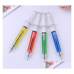 Ballpoint Pens 1000Pcs Creative Syringe Needle Ball Pen Trick Of Childrens Toys For Students Sn1677 Drop Delivery Office School Busi Dhm1H