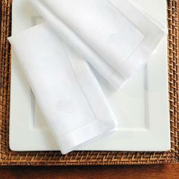 Table Napkin 12PCS Home Restaurant Banquet Napkins White Tablecloth Linen Cotton 4 Sizes Decoration