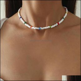 Chokers 2021 Rice Beads Handmade Choker Necklace Fashion Summer Chain Jewellery Drop Delivery Necklaces Pendants Otrlk