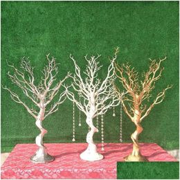 Decorative Flowers Wreaths Novelty 75Cm Simation White Christmas Tree Stem Artificial Branch Dried Trunk Wedding Party Decoration Dhkpd