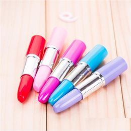 Ballpoint Pens Cute Lipstick Ball Point Kawaii Candy Color Plastic Pen Novelty Item Stationery 5 Colors Dhs Drop Delivery Office Sch Dhaoj