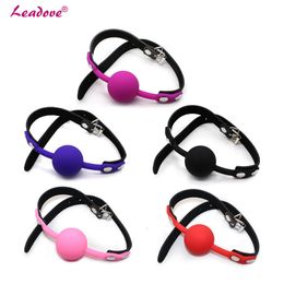 Bondage Adult Slave Harness Silicone Ball Open Mouth Gag BDSM Fetish Restraint Sex Toy for Woman Exotic Accessories SP0021 230113