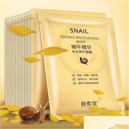 Makeup Tools Facial Mask Hydrating Snail Essence Moisturizing Collagen Shrink Pores Antiaging Skin Care Mascarilla Super Quality Dro Dhpjs