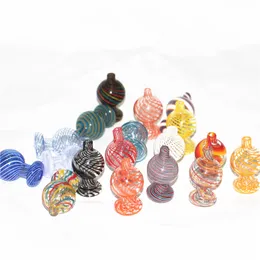 hookahs 25mm OD Colourful Smoking Glass Bubble Carb Caps For Flat Top Quartz Banger Nails Silicone Dab Nectar Water Pipes Bongs Pipe Rigs