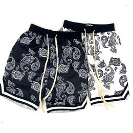 Men's Shorts Harajuku Streetwear Men Bandana Pattern Fashion Summer Hip Hop Casual Bottoms Elastic Wais Man Pants