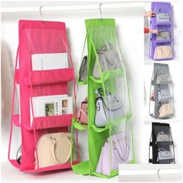 Storage Bags Hanging Bag 3 Pockets Hanger Home Kitchen Organizer Wall Mounted Wardrobe Sundries Hangbag Drop Delivery Garden Houseke Dhkx5