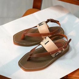 Tops Sandália de Verão Amadeirado Chinelos para Mulheres Moda Letra Cruz Flat Chinelos Praia Lona Sandálias Sapatos Clássicos com Caixa 35-41