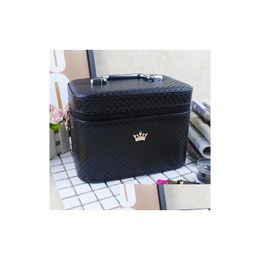 Cosmetic Bags Women Noble Crown Big Capacity Professional Makeup Case Organiser High Quality Bag Portable Brush Storage Box Suitcase Dhwvv