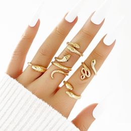 Band Rings Fashion Jewelry Knuckle Ring Set Geometric Snakes Stacking Midi Sets 5Pcs/Set Drop Delivery Dhwbq