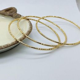 Bangle Wholesale 3pcs Smart Slim 2mm Wide Women Ladies Yellow Gold Colour Closed Jewellery