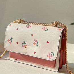 Shoulder Bags Aolai 2023 Designer New Embroidery Flower Klare Organ Flap Chain One Crossbody Small Square Female