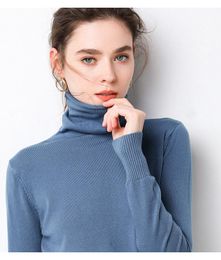 Women's Sweaters Autumn Winter 2023 High-necked Jumper With A Bottoming Sweater Long-sleeved Solid Shirt Women