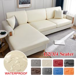 Chair Covers Waterproof PU Seat Cushion Stretch Sofa Elastic Corner Removable Furniture Protector for Pets Kids 230113