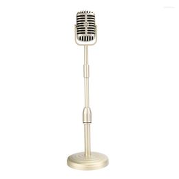 Microphones Vintage Desktop Microphone Prop Model With Adjustable Height Classic Retro Style Stand Fake Mic